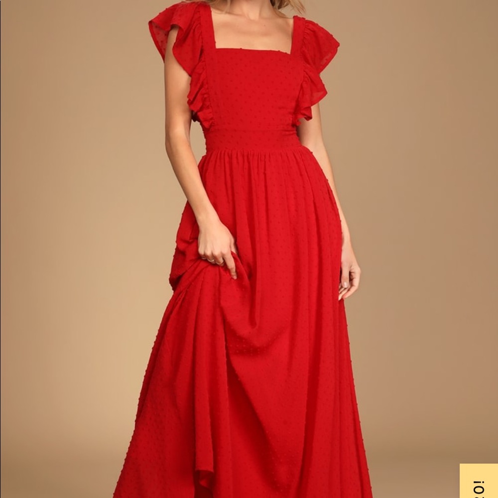 Lulu’s Red Floor Length Red Dress ♥️